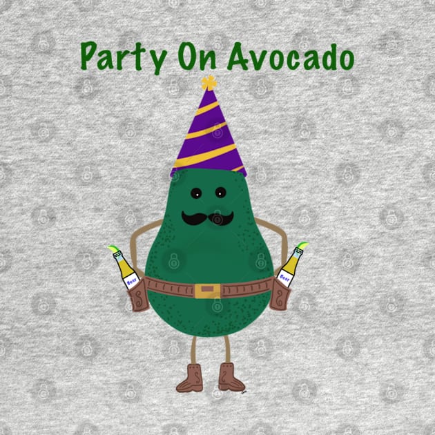 Party Avocado by Coconut Moe Illustrations